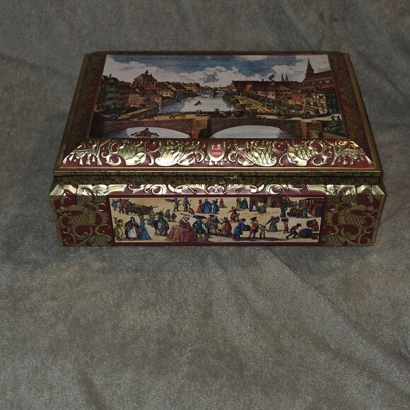 1984 E Otto Schmidt Lebkuchen Large Biscuit Cookie Tin Box West Germany - Picture 1 of 16